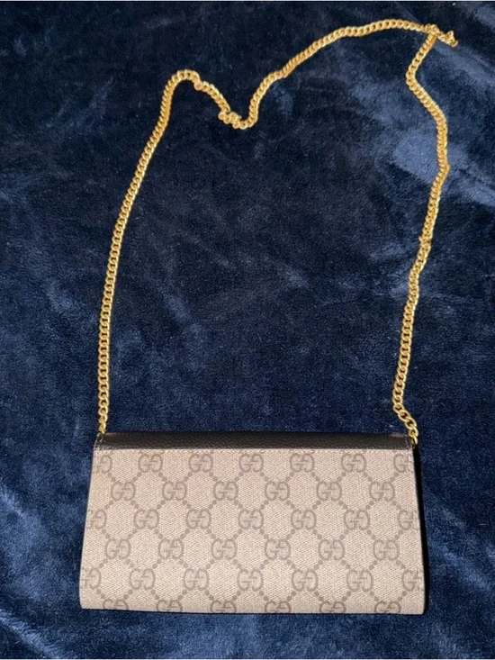 Bi-color GG Marmont wallet on chain - Picture 7 of 7